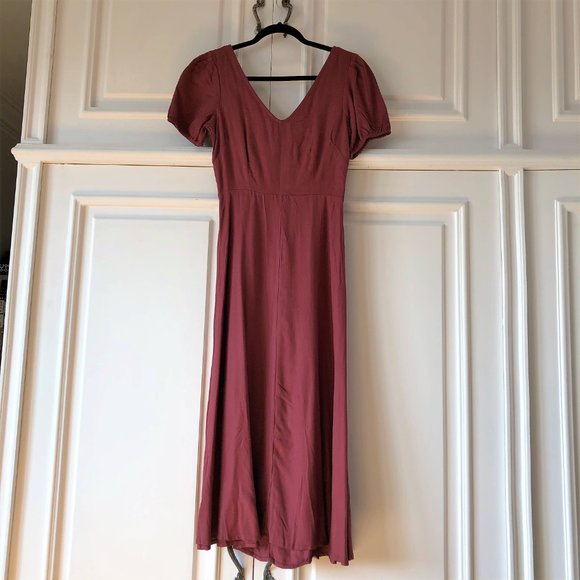 Beautiful Smocked-Back V-Neck Fit & Flare Dress - Size XS - Picture 2 of 16